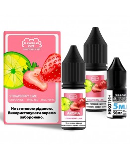 Набір Flavorlab Disposable Puff Strawberry Lime, 10 мл