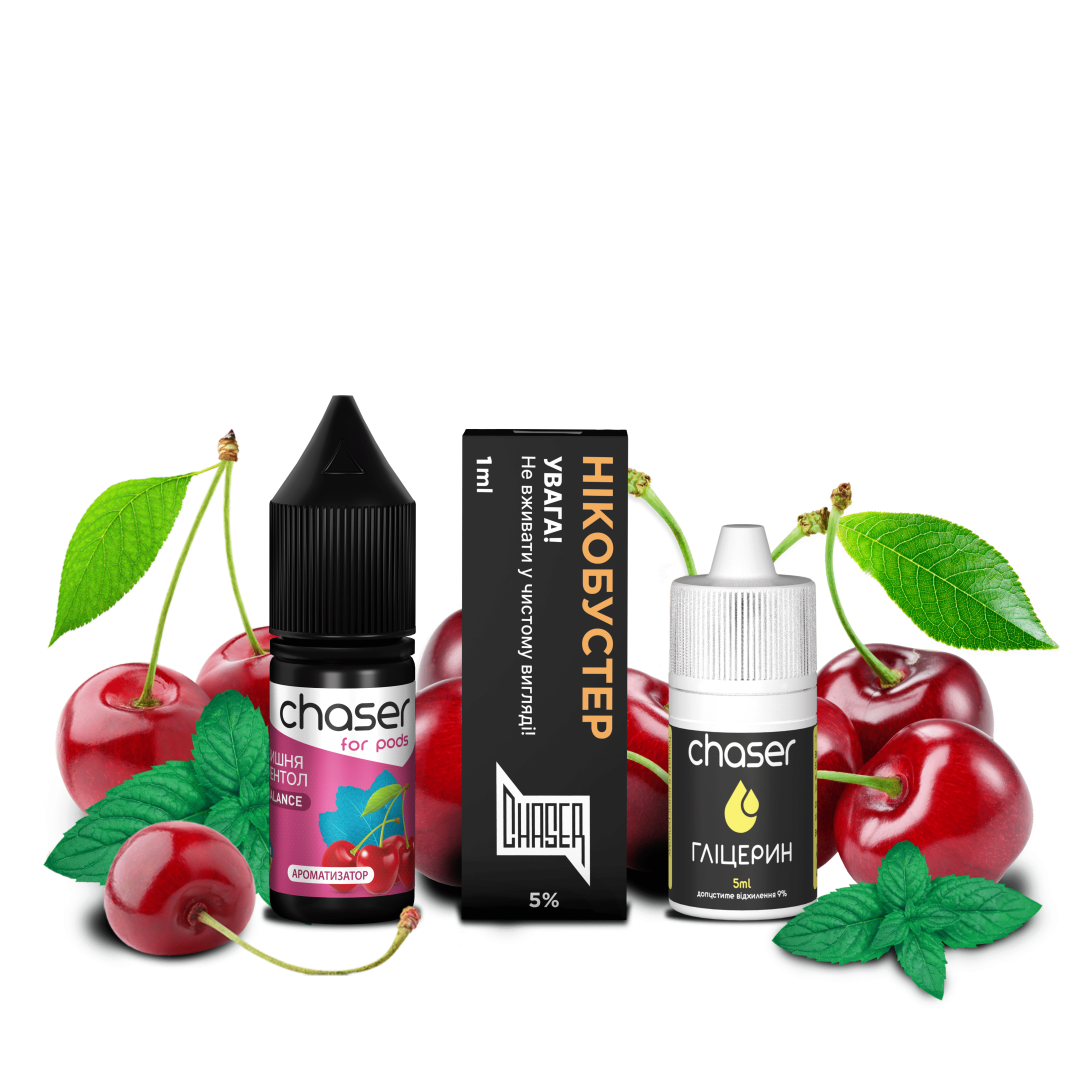 Купить Набор Chaser For Pods ВИШНЯ МЕНТОЛ 10 мл 50 мг