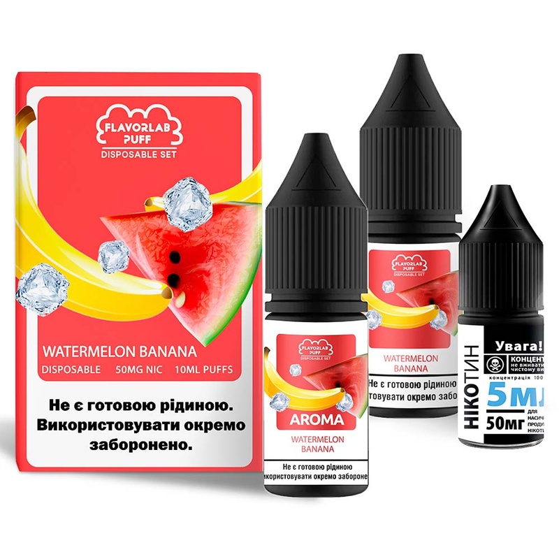 Купить Жидкость Flavorlab Disposable Puff Watermelon Banana, 10 мл