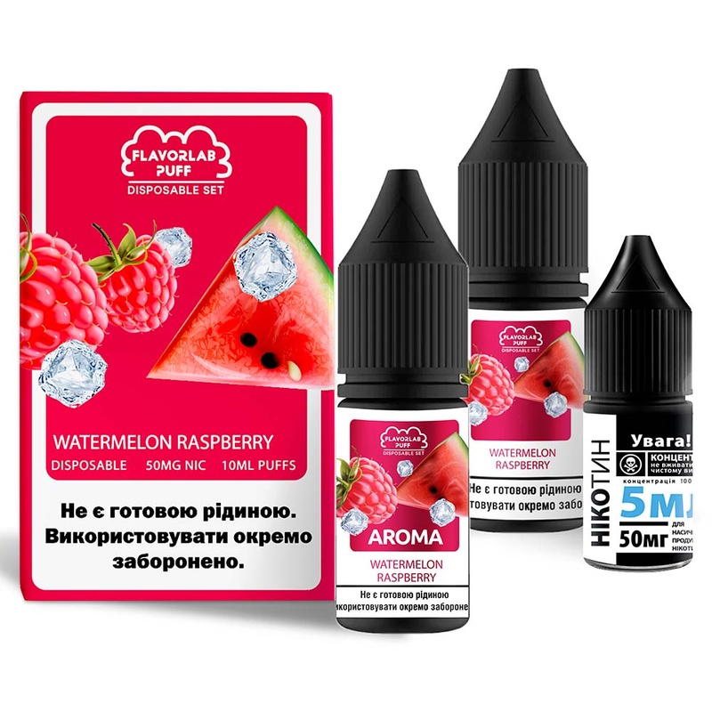 Купить Жидкость Flavorlab Disposable Puff Watermelon Raspberry, 10 мл