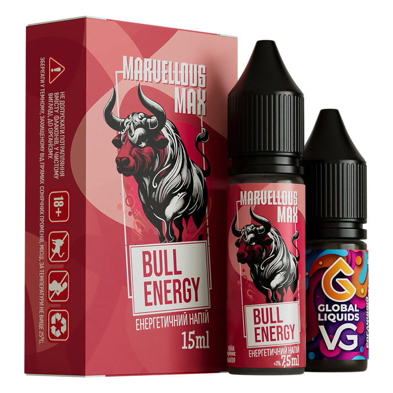 Купить Жидкость Marvellous Max Bull Energy, 15 мл