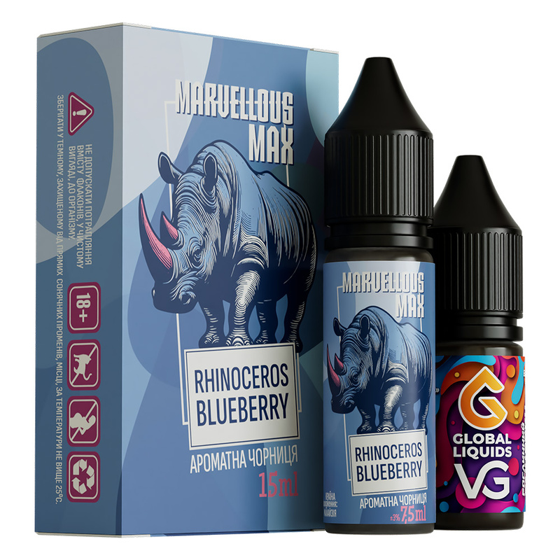 Купити Рідина Marvellous Max Rhinoceros Blueberry, 15 мл.