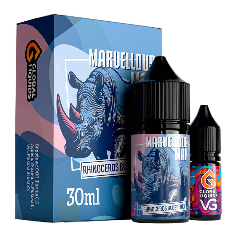 Купити Рідина Marvellous Max Rhinoceros Blueberry, 30 мл