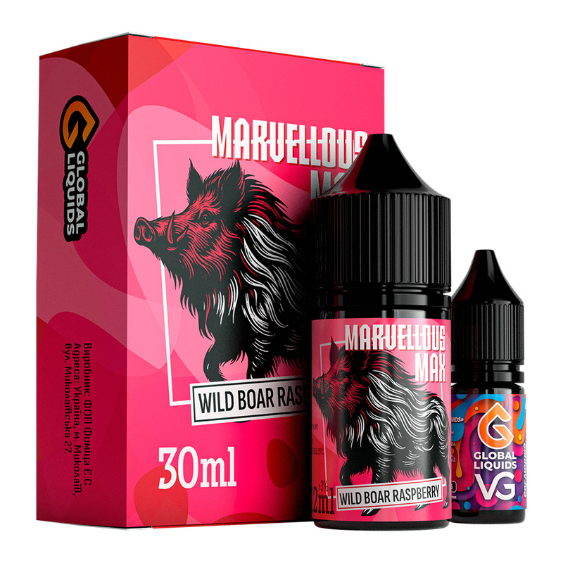 Купить Жидкость Marvellous Max Wild Boar Raspberry, 30 мл
