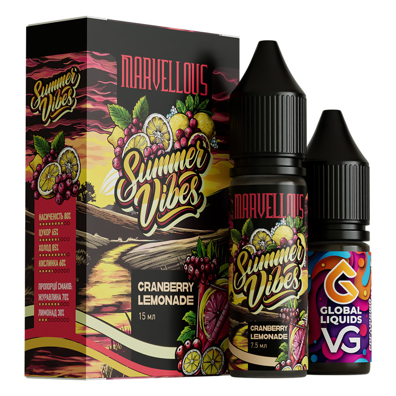 Купить Жидкость Marvellous Summer Cranberry Lemonade, 15 мл