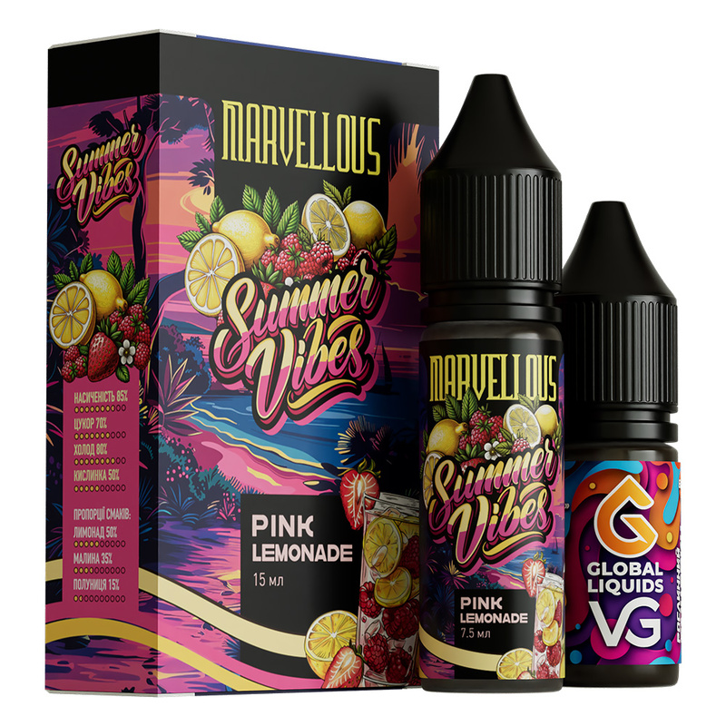 Купить Жидкость Marvellous Summer Pink Lemonade, 15 мл