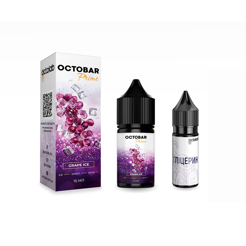 Купить Жидкость Octobar Prime Grape Ice, 15 мл