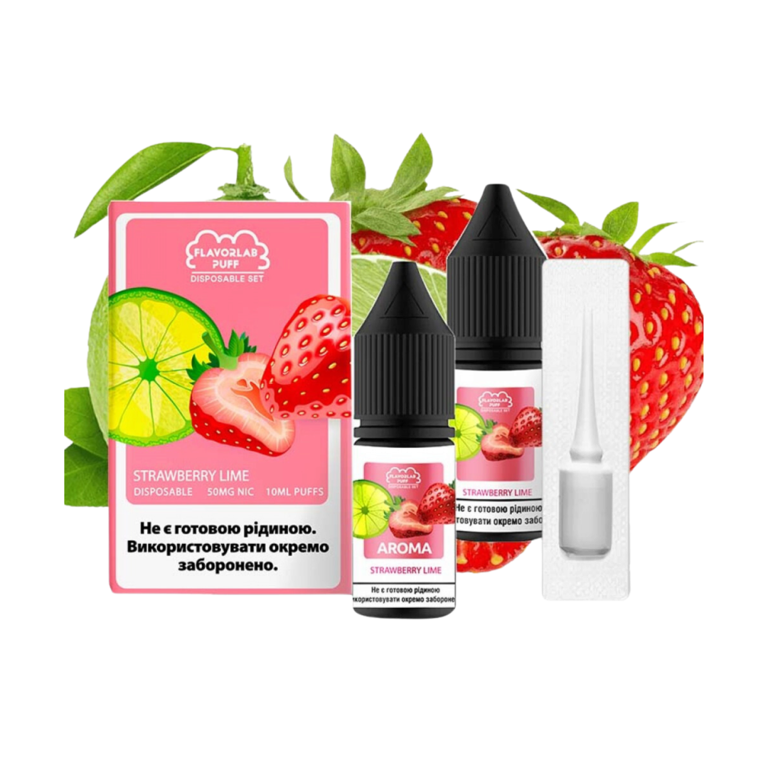 Купить Набор Flavorlab Puff 10 мл 65 мг Клубника лайм